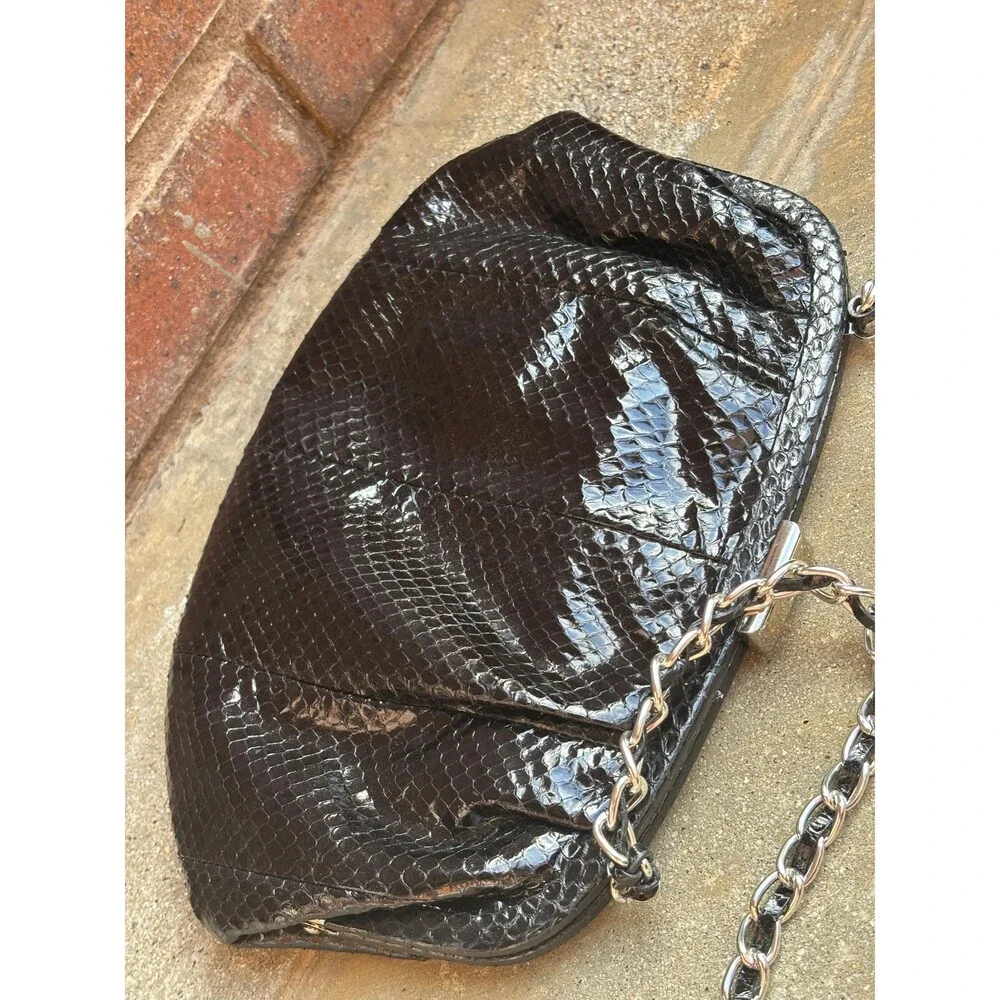 Etienne Aigner Black Snakeskin Purse